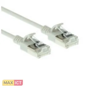 ACT ACT Grijze 0,15 meter LSZH U/FTP CAT6A datacenter slimline patchkabel snagless met RJ45 connectoren