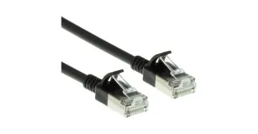 ACT Connectivity LSZH U/FTP CAT6A datacenter slimline patchkabel snagless met RJ45 connectoren (Zwart, 10 meter)