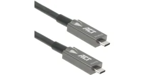 ACT Connectivity USB-C 3.2 Gen2 Active Optical Cable (AOC) aansluitkabel (Grijs/zwart, 5 meter)
