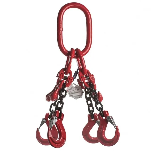 DELTALOCK GRADE 80 HIJSKETTING 4SPRONG  6 MM X 3 METER  GAFFELKLEPHAAK EN INKORTHAAK